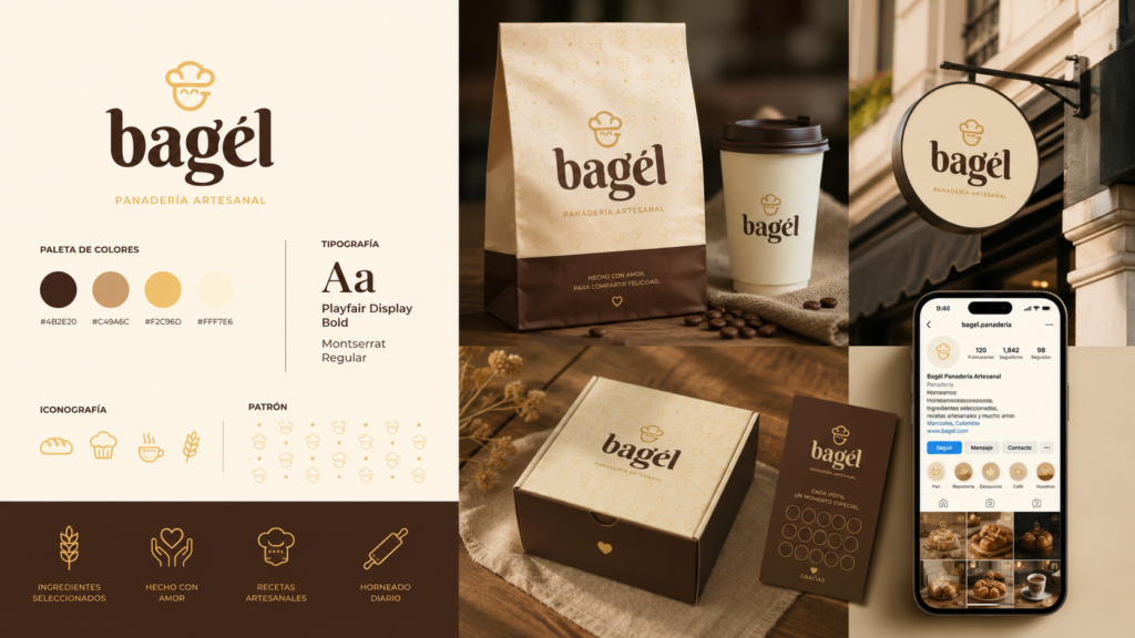 Desarrollo de marca para Bagel Manizales - Valiente Digital
